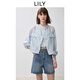 LILY微光夾克2025夏新款女裝莫代爾醋酸混紡工裝休閑薄款短款外套 401藍(lán)色 XL