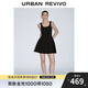 UR2025秋季新款女裝法式鉆飾背心式修身針織連衣裙UWG950197 黑色 (偏短) XS