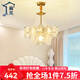 幽嵐 客廳吊燈法式輕奢燈具簡約網紅水晶創(chuàng)意溫馨浪漫房間臥室燈飾 【內外掛珍珠】雙層直徑50CM