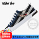 Walker Shop男鞋2025夏季新款男士冰絲格子布一腳蹬歐洲站休閑板鞋透氣帆布鞋 藍(lán)色【單鞋】 40