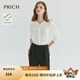 PRICH【緞面】寬松清爽通勤V領(lǐng)襯衫夏季新款簡約不易皺上衣女七夕禮物 39象牙白色 M 160