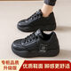 回力瑞久站不累工作鞋女皮面防水防油防滑百搭運動(dòng)小黑鞋食堂廚房上班鞋 黑色【升級款】 38