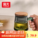 富光泡茶杯茶水分離高硼硅玻璃杯辦公室喝茶水杯子男士花茶杯500ML