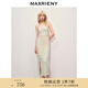 MAXRIENY【貴雅新中式-商場(chǎng)同款】不對(duì)稱(chēng)領(lǐng)口繡花吊帶連衣裙 燕麥色 M 02/36