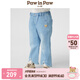 PawinPaw【商場同款】卡通小熊童裝25年春夏新款女寶牛仔褲喇叭褲 Indigo牛仔藍(lán)色/55 110