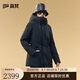 高梵黑金鵝絨服未來(lái)羊毛4.0五分女士短款羽絨服外套 黑色 M