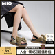 MIO【吳謹(jǐn)言同款】MIO米奧春季歐美風(fēng)平跟涼鞋蝴蝶結(jié)休閑沙灘鞋女鞋 金色 37