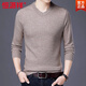 恒源祥純色羊毛衫男士半高領(lǐng)毛衣男加厚冬季新款保暖羊毛絨衫針織打底衫 V.領(lǐng) 駝色 2XL 180XXL（建議155-175斤穿）