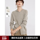 ELLE【100%綿羊毛】連帽毛衣開衫女2024冬季新款簡(jiǎn)約氣質(zhì)毛針織衫 中灰 L