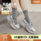 百麗（Belle）運動風瑪麗珍鞋女商場同款芭蕾單鞋C1A1DCQ4 銀色 37 (235mm)