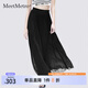MeetMetro瑪依爾黑色休閑褲女2025夏新款高腰百褶雪紡設(shè)計(jì)感褲子 黑色【現(xiàn)貨閃電發(fā)】 S
