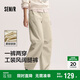 森馬（Semir）[商場(chǎng)同款]休閑褲女工裝風(fēng)闊腿褲2025春季長(cháng)褲高街101125127003A