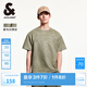 杰克·瓊斯（JACK&JONES）男裝復古簡(jiǎn)約舒適基礎百搭哥特字母飛鳥(niǎo)寬松圓領(lǐng)短袖T恤男 071百里香綠 M (175)