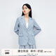 秋水伊人春秋新款藍色西裝外套女裝簡(jiǎn)約氣質(zhì)西裝H型通勤大氣西裝外套女 藍色 S