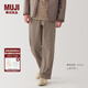 無印良品（MUJI） 男式 彈力 針織 工裝褲 男士長褲子 25年春季 男裝 AE0ZOA5S 深咖啡色 M (170/80A)