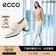 愛(ài)步（ECCO）樂(lè )福鞋女 25年新款優(yōu)雅淺口正裝單鞋粗跟高跟鞋女 型塑291903 冰白色29190301017 38