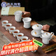 蘇氏陶瓷（SUSHI CERAMICS）功夫茶具套裝8杯手繪描金茶具禮盒套裝（三才蓋碗+茶壺）