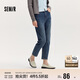 森馬（Semir）森柔牛仔|牛仔褲女半松緊腰長(cháng)褲秋百搭錐形褲顯腿長(cháng)103524124003