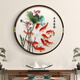 新中式九魚(yú)圖刺繡玄關(guān)裝飾畫(huà)荷花蘇繡招財(cái)納福圖入戶進(jìn)門墻餐廳畫(huà) 《九魚(yú)聚財(cái)圖》蘇繡畫(huà) 直徑82cm 高端實(shí)木框