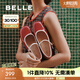 百麗（Belle）粗跟瑪麗珍鞋女25春新商場(chǎng)款一字帶顯瘦淺口鞋3XV01AQ5 紅色【禮盒款】 37 (235mm)