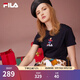 斐樂(lè )（FILA）官方女士短袖T恤夏印花運動(dòng)女裝針織短袖套頭衫小熊T刺繡上衣 傳奇藍-NV S 160/80A