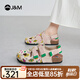 快樂瑪麗（J&M）羅馬涼鞋女鞋夏季2025新款透氣軟底防滑休閑鞋百搭洞洞運(yùn)動(dòng)涼鞋女 沙色 37 235mm