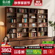 欣詩(shī)雅實(shí)木書(shū)柜黑胡桃木多功能書(shū)架去客廳化滿墻書(shū)柜玻璃防塵落地展示柜 0.6m書(shū)柜