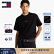 TOMMY JEANS【純色純棉】25夏季男裝平紋針織美式寬松短袖/修身圓領(lǐng)上衣T恤 【寬松刺繡】黑色BDS M