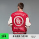 CHINISM CH赤塵美式復(fù)古撞色拼接棒球服夾克男潮牌高街重磅休閑情侶外套 正紅色 M