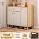 左昊鞋柜家用門(mén)口靠墻儲物柜室內新款入戶(hù)玄關(guān)柜簡(jiǎn)易鞋架子 生態(tài)板【3門(mén)1抽】白+松木色90cm 自行安裝