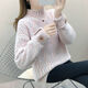 施洛瀾2025秋冬裝新款加厚女士半高領(lǐng)毛衣女裝寬松外穿慵懶風(fēng)早秋打底衫 粉色 均碼 建議80-135斤