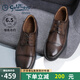 金利來(lái)（goldlion）商務(wù)休閑皮鞋隱形增高6.5cm男鞋厚底運(yùn)動(dòng)鞋舒適三接頭正裝鞋 棕色 41 (255mm)