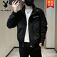 花花公子（PLAYBOY）2026新款潮流痞帥立領(lǐng)夾克春秋季休閑百搭男裝外套百搭款秋裝上衣 1X16/JK1961黑色【常規款】 XL 【建議130-145斤】