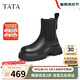 他她（TATA）厚底休閑切爾西靴女冬WJZ03DD4 黑色 38