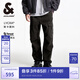 杰克·瓊斯（JACK&JONES）潮流高街舒適時尚刺繡長褲多口袋寬松工裝風休閑褲男裝225114072 E43純黑色 常規(guī) 29 170