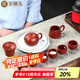 金鑲玉 孫歡老師手作 宜興原礦紫砂壺功夫茶具套裝家用茶壺陶瓷禮盒裝 孫歡大紅袍西施套裝