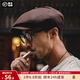 馬登工裝復古剃刀黨油蠟報童帽情侶貝雷畫(huà)家帽八角浴血黑幫刀片帽子男 咖啡色 M (頭圍57-59cm)