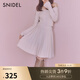 SNIDEL秋冬高腰百搭純色A字百褶針織半身短裙SWNS245233 粉色 均碼 (F)