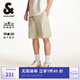 杰克·瓊斯（JACK&JONES）男裝25年工裝短褲男士夏季外穿五分褲休閑中褲寬松速干彈力沙灘褲 C13羽毛灰 L (180)