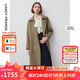 朗姿Basic衣櫥經(jīng)典雙排扣風(fēng)衣外套法式高智中長(zhǎng)款大衣氣質(zhì) 棕色2 L