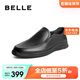 百麗BELLE牛皮革男商務休閑皮鞋18029AM1 黑色3  40 