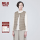 無印良品（MUJI）女式 輕量羽絨便攜式 背心 馬甲馬夾女款冬季內(nèi)膽保暖女裝 淺米色 L (165/88A)