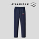 大青鯊 AIR SHARK官方正品鯊魚(yú)男士休閑褲秋冬新款歐美潮牌重磅運動(dòng)褲大碼直筒長(cháng)褲 寶藍色衛褲 AIR小標 XL 建議160-185斤
