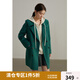 獨(dú)束大碼女裝海軍領(lǐng)學(xué)院風(fēng)毛呢外套女冬季新款微胖mm全羊毛呢大衣 森林綠 L
