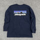 巴塔哥尼亞（Patagonia）潮流青春長(cháng)袖T恤男經(jīng)典情侶寬松高街休閑圓領(lǐng)打底衫 藏青色 M  建議110-130斤