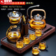 功夫茶具套裝辦公抽水一體茶盤(pán)電陶爐煮茶器玻璃側(cè)把整套耐熱燒水壺泡茶壺家用會(huì)客 戈米(一體抽水胡)900提+自動(dòng)(樓閣)六色把