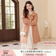 香影雙面呢大衣女2024冬季新款100%純羊毛中長(cháng)款呢子翻領(lǐng)毛呢外套 桔色 S