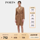 PORTS寶姿女裝秋季新款修身通勤雙排扣連衣裙ALD9D028NWF 駝色 M (6)