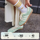 adidas「T頭鞋」STADT經(jīng)典時(shí)尚薄底運(yùn)動(dòng)板鞋男女阿迪達(dá)斯三葉草   綠色/乳白色/樹脂黃(女生買小半碼)   40