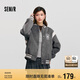 森馬（Semir）外套女刺繡拼接撞色寬松夾克2024冬季仿毛呢棒球服109724108004